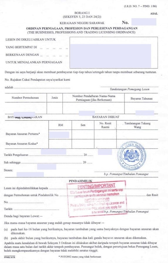 Sarawak Business License 3